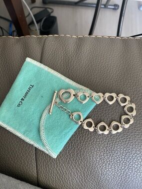 Vintage Tiffany & Co. Sterling Silver Heart Link Bracelet